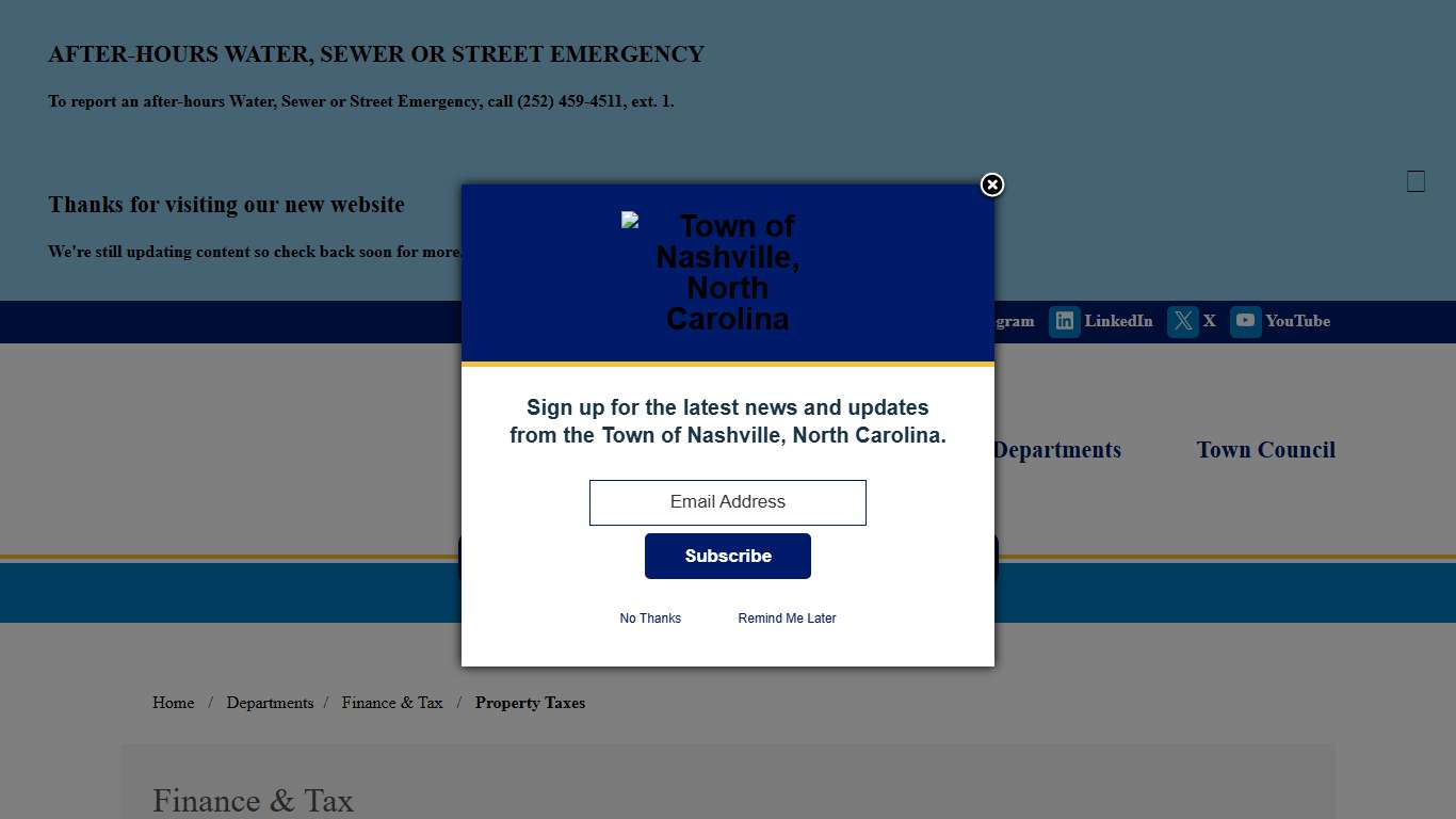Property Taxes - The Original Town of Nashville, NC